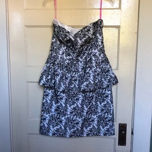 Betsey Johnson strapless peplum dress